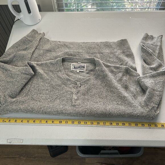 Schott Bros Mens Sweater Large Gray Wool Blend Warm Thick Outdoor Layering - Picture 8 of 10